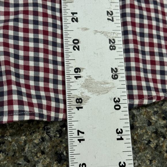 Oak Hill Button Down Shirt Men 3XL Red White Blue Plaid Wrinkle Free 100% Cotton - Picture 5 of 8